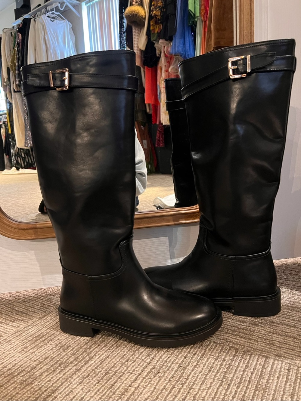 Classic Black Knee-High Women's Riding Boots